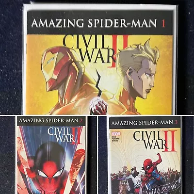 CIVIL WAR II: AMAZING SPIDER-MAN #1 - 3 (2016 Marvel) Lot Of 3 • $15