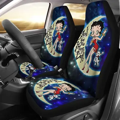 $54.99 • Buy Cute Betty Boop Love You To The Moon Car Seat Covers (set Of 2)