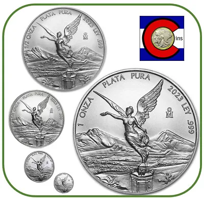 2023 Mexico BU Silver Libertad 5 Coin Set (1/20 1/10 1/4 1/2 & 1 Oz) In Capsules • $127.95