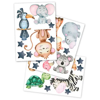 Animals Wall Tattoo Sticker Foil Sticker Nursery Boy Girls DIN A4 Y037 • £8.81