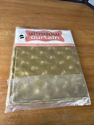 Vintage 60's Vinyl Window Curtain Gold Bubbles 68  By 54  Retro New Unused • $17.99