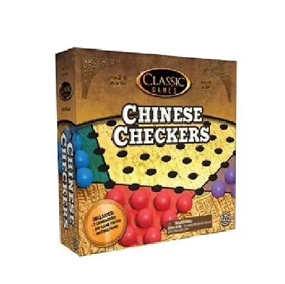 CHINESE CHECKERS BOARD GAME BY CLASSIC GAMES-FREESHIP-234 OR 6 Players.Ages 6+ • $14.99