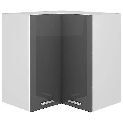Kitchen Corner Unit Wall Cabinet Cupboard L-Shape 57cm Gloss Grey Itzcominghome • £65.98