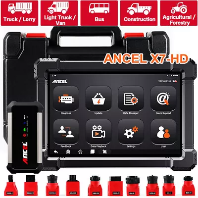 ANCEL X7 HD Heavy Duty Truck Diagnostic Tool All System DPF ABS ECU Rest Scanner • $679