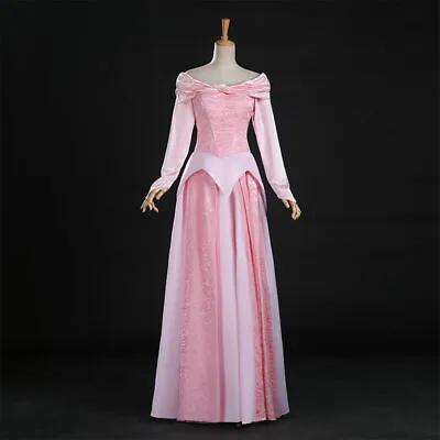 Princess Aurora Adult Costume Sleeping Beauty Cosplay Dress Pink Prom Party Gown • $95