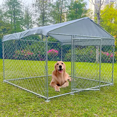 6.56x6.56FT Large Dog Walk-in Poultry Cage Metal Dog Kennel Outdoor Run House UK • £186.66