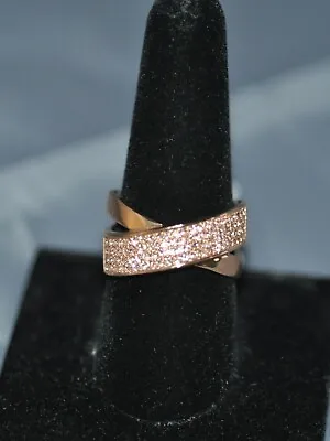 Michael Kors Brilliance Rose Gold & Crystal X Ring Size 9 MKJ2867919 • $31.86