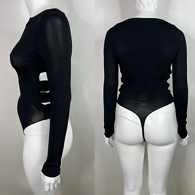 Vtg Jean Pail Gaultier Black Cutout Bodysuit L • $265