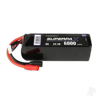Radient 6S 6000mAh 22.2V 80C Lipo Battery W/ AS150 Connector • £129.49