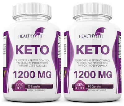 2 X KETO BHB 1200mg PURE Ketone FAT BURNER Weight Loss Diet Pills Ketosis • $9.95