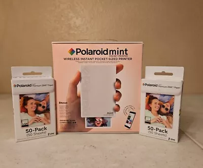 New Sealed Polaroid Mint Pocket Printer With (2) Premium Zink Paper Packs 2018 • $120