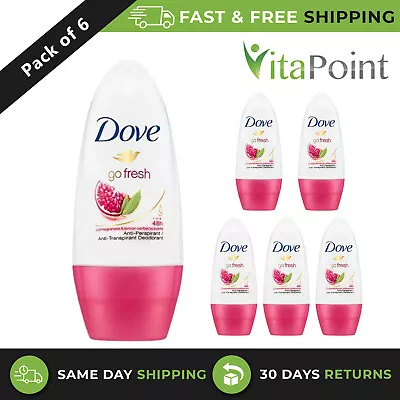 £11.77 • Buy Dove Go Fresh Pomegranate Anti-Perspirant Deodorant Roll-On 50 Ml - Pack Of 6