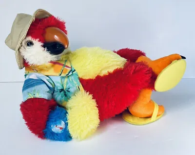 Laid Back Louie Plush “Don’t Worry Be Happy” Singing Parrot Bucket Hat • $29.90