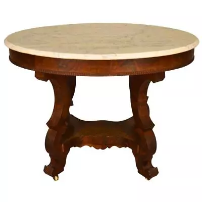 Antique Empire Period Marble Top Center Table #21678 • $785