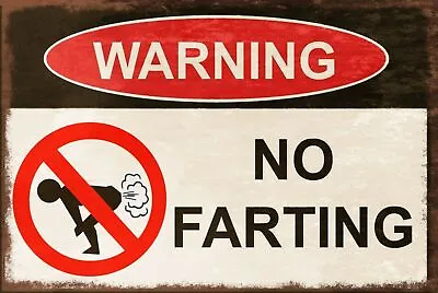 No Farting Funny Humorous Vintage Retro Style Metal Sign Plaque Shed Mancave • £3.49
