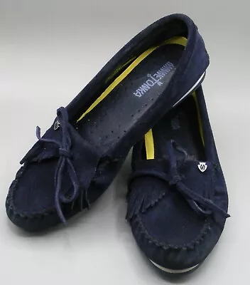 Minnetonka Blue Suede Kilty Plus Moccasin #4309 Sz 9.5 Women • $25