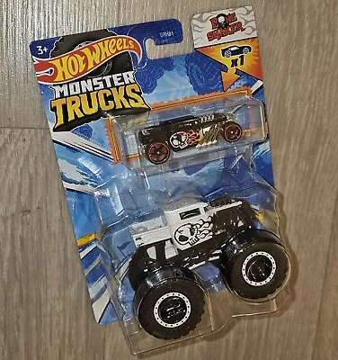 Hot Wheels Monster Trucks Bone Shaker With Hot Wheels Car 1:64 Scale • £13.97