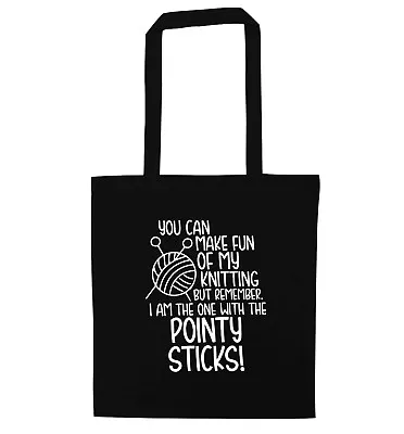 You Can Make Fun Of My Knitting Tote Bag Knit Purl Stitch Wool Geek Gift 5196 • £8.99