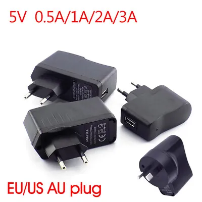 AC DC 5V 0.5A 1A 2A 3A USB Power Supply Plug Charger Port EU AU Adapter • $3.29