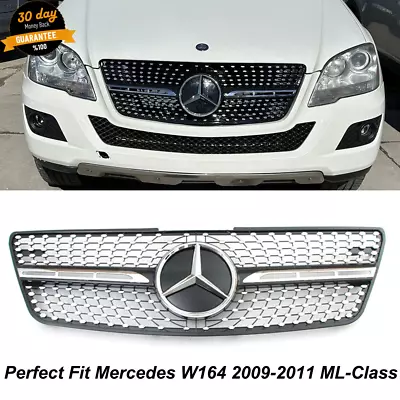 Chrome Diamonds Grille Grill Star For Mercedes W164 2009-2011 ML350 ML63 ML500 • $77