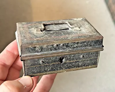 Antique Tin Miniature Money Box Still Bank Made In England • $17.99