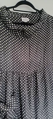 £22 • Buy Masai Polka Dot Summer Dress Size L Elasticated Waist Stretch Immaculate