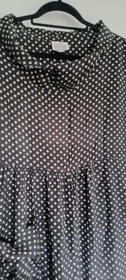 £22 • Buy Masai Polka Dot Summer Dress Size L Elasticated Waist Stretch Immaculate