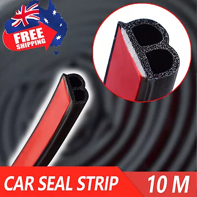 Rubber Seal Strip 10M Car Door Bonnet Edge Protector B Shape Trim Weatherstrip • $12.20