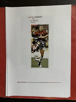 Oliver Bierhoff- Ac Milan Signed Picture  • £9.99