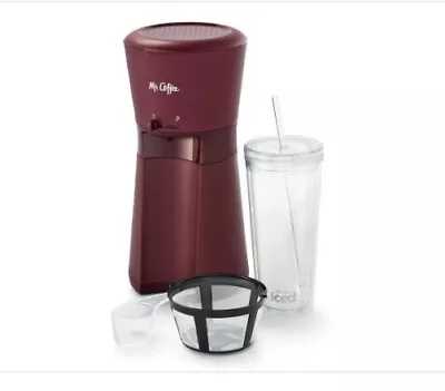 Mr. Coffee Iced Coffee Maker With Reusable Tumbler And Coffee Filter - Burgundy • $14