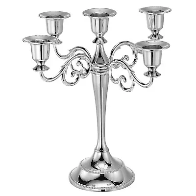 Candelabra Candle Holders 5 Arm Metal Candlestick Stand For Taper Candles 10.5  • $26.31