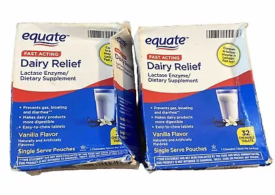 Lot 2 Box Fast Acting Dairy Relief Vanilla  64 Chewable Tablets • $14