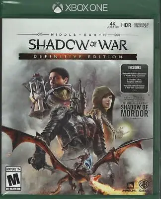 Middle-Earth: Shadow Of War Definitive Edition Xbox One (Brand New Factory Seale • $21.18