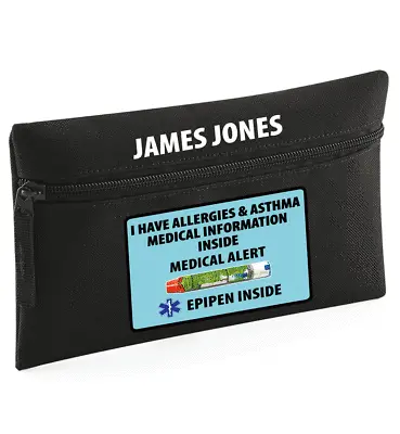 Personalised Epipen/Asthma/Inhaler/Insulin Syringe Medical Emergency Case Unisex • £6.95