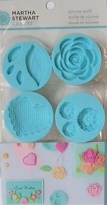 Martha Stewart CRAFTERS Air Dry Clay ROMANTIC Silicon Mold 43-00028 Roses Leaves • £6.48