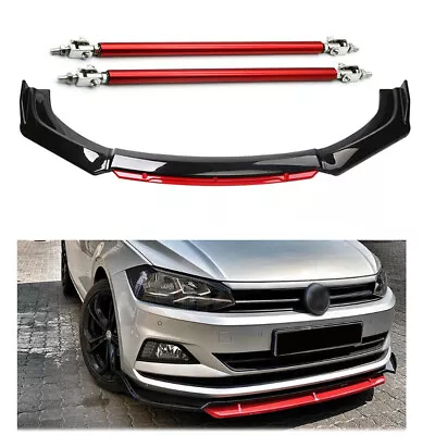 Front Bumper Lip Splitter Spoiler Strut Rod Body Kit For Volkswagen Rabbit • $69.99