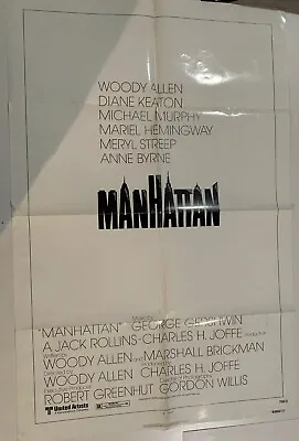 Woody Allen - Manhattan - Vintage Original 1979  Movie Poster • $125