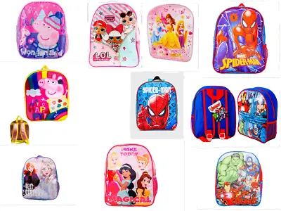 Boys Girls Kids Backpack Junior Toddlers Character Rucksack School Lunch Bag • £9.50