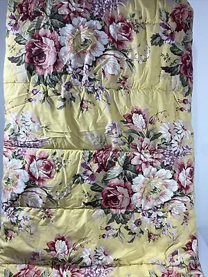 Vintage Ralph Lauren TWIN Comforter SOPHIE BROOKE Floral Roses Yellow Kathleen • $107