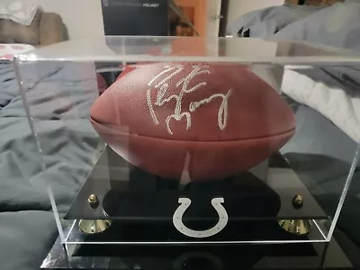 Peyton Manning Signed “The Duke  Official Nfl Football W/ Colts Display Case • $625