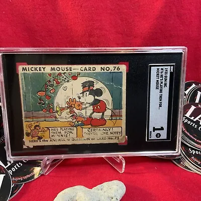 1935 MICKEY MOUSE GUM CARD  #76 Hes Playing Them For  SGC 1 NICE EYE APPEAL. • $199.99
