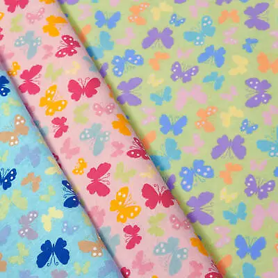 Butterfly Printed Hypoallergenic Cotton Flannel 44  Fabric By The Yard • $9.49