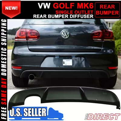 Fits 10-14 VW Golf MK6 Rear Bumper Lip Diffusers Single Muffler Outlet • $99.99