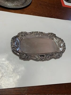$18 • Buy Old Master Embossed Towle Silverplate Jewelry Tray Ornate