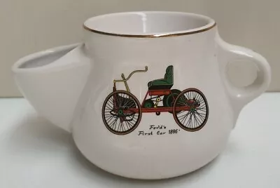 Vintage English Pottery Ford's First Car 1896 Shaving Mug 15cm X 10cm X 8.5cm • $18