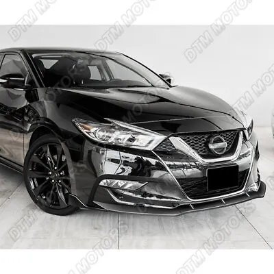 For 2016-2018 Nissan Maxima GT-Style Painted Black Front Bumper Body Spoiler Lip • $97.99
