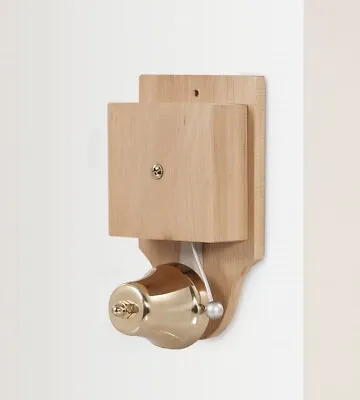 Wired Wall Mounted Retro Striker Doorbell Brass Bell On A Natural Wood Case. • £44.95