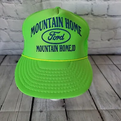 Vintage Ford Mountain Home Idaho Cap Rope Snapback Trucker Baseball Hat Otto • $25.76