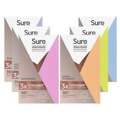 £17.99 • Buy Sure Women Maximum 96-H Protection Anti-Perspirant Deodorant Cream, 3 Pack, 45ml