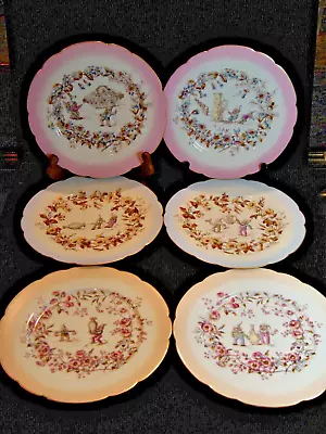 Ca. 1870-1890 Bawo & Dotter/J. Pouyat Limoges Hand Painted Elf Luncheon Plates • $249.95